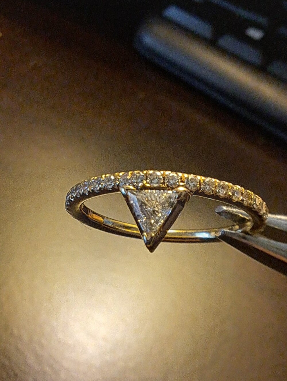 14K Yellow Gold Custom Diamond Engagement Ring - Picture 3 of 10